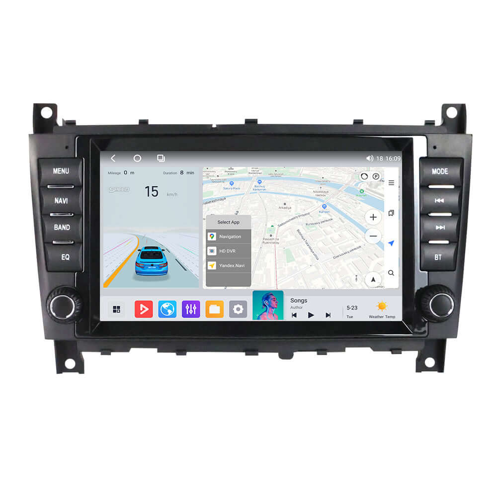 Mercedes-Benz W203 mm. - 8" Radio m. Apple CarPlay og Android Auto – Bilmedie.dk