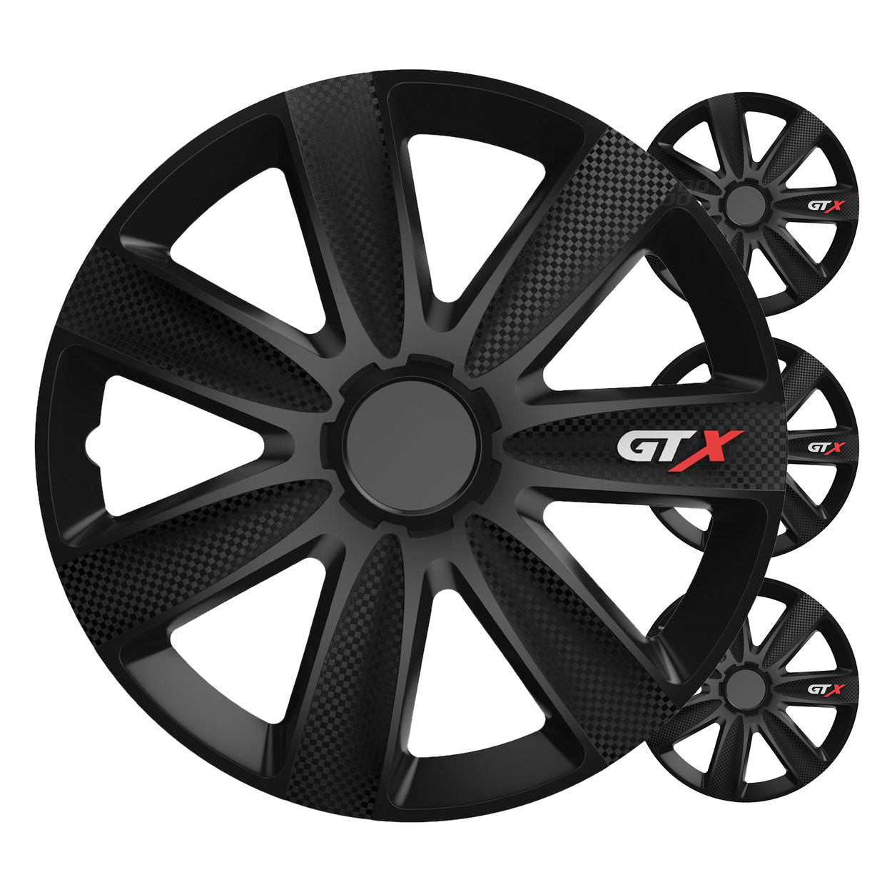 GTX navkapsler i sort carbon til 15 tommer stålfælge