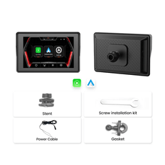 5” CarPlay til Motorcykel – Trådløs Apple CarPlay & Android Auto (IP67) skærm med tilbehør