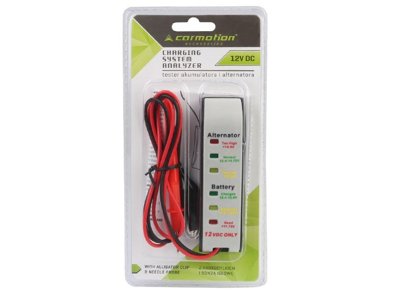 12V тестер за акумулатор и алтернатор от CARMOTION с LED индикатори
