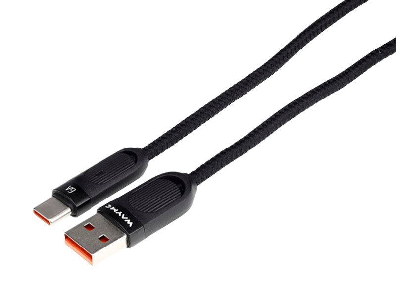 USB към USB-C кабел с микрофибърна оплетка и спираловидна форма