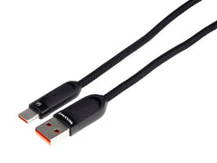 USB към USB-C кабел с микрофибърна оплетка и спираловидна форма