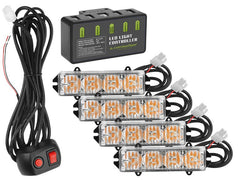 Комплект предупредителни лампи CARMOTION 12V 16W с 4 броя и дистанционно управление