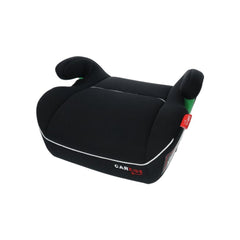 Carkids i-Size Isofix-selepude Alfie 125-150 cm sort/hvid med sort design og hvide detaljer.