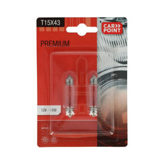 Carpoint Premium автомобилни крушки 12V T15x43 2 бр. 