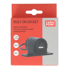 Carpoint вграден USB адаптер USB-A + USB-C 12/24V 
