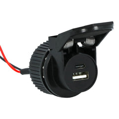 Carpoint вграден USB-A + USB-C контакт 12/24V 