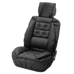 Carpoint възглавница за седалка с лумбална опора, leather look, черна 