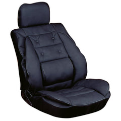 Carpoint възглавница за седалка с лумбална опора, leather look, черна 