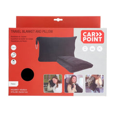 Пътно одеяло и възглавница за път Carpoint, черни, 2-в-1 