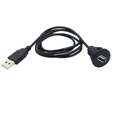 USB удължителен кабел за автомобилно радио – USB мъжки към женски с монтаж на панел 