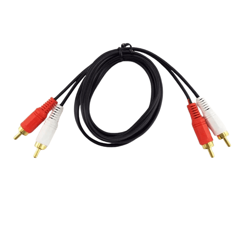 RCA lydkabel 1,5 meter – rød og hvid RCA han til han (2 stk.) til bilradio og stereoanlæg.