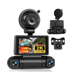 3" 2K видеорегистратор с 4 камери – IPS екран, G-сензор и DVR запис 