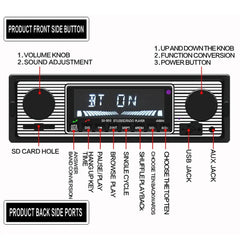 1 DIN автомобилно радио с Bluetooth, USB и ретро дизайн – MP3 плеър 