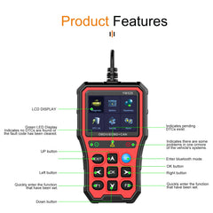 OBD2 четец за кодове за грешки YM529 – диагностичен тестер с Bluetooth и цветен дисплей 