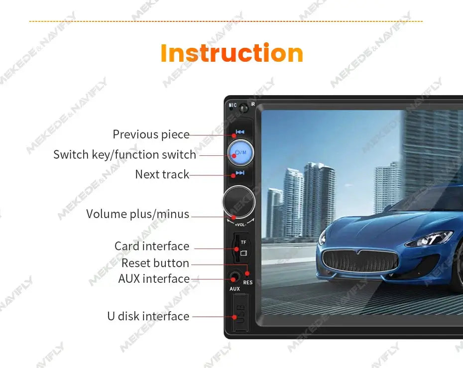 Universel - 7" 2-din radio m. Apple Carplay og Android Auto (kabel) – Bilmedie.dk