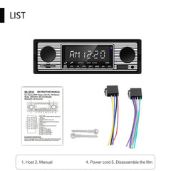 1 DIN автомобилно радио с Bluetooth, USB и ретро дизайн – MP3 плеър 