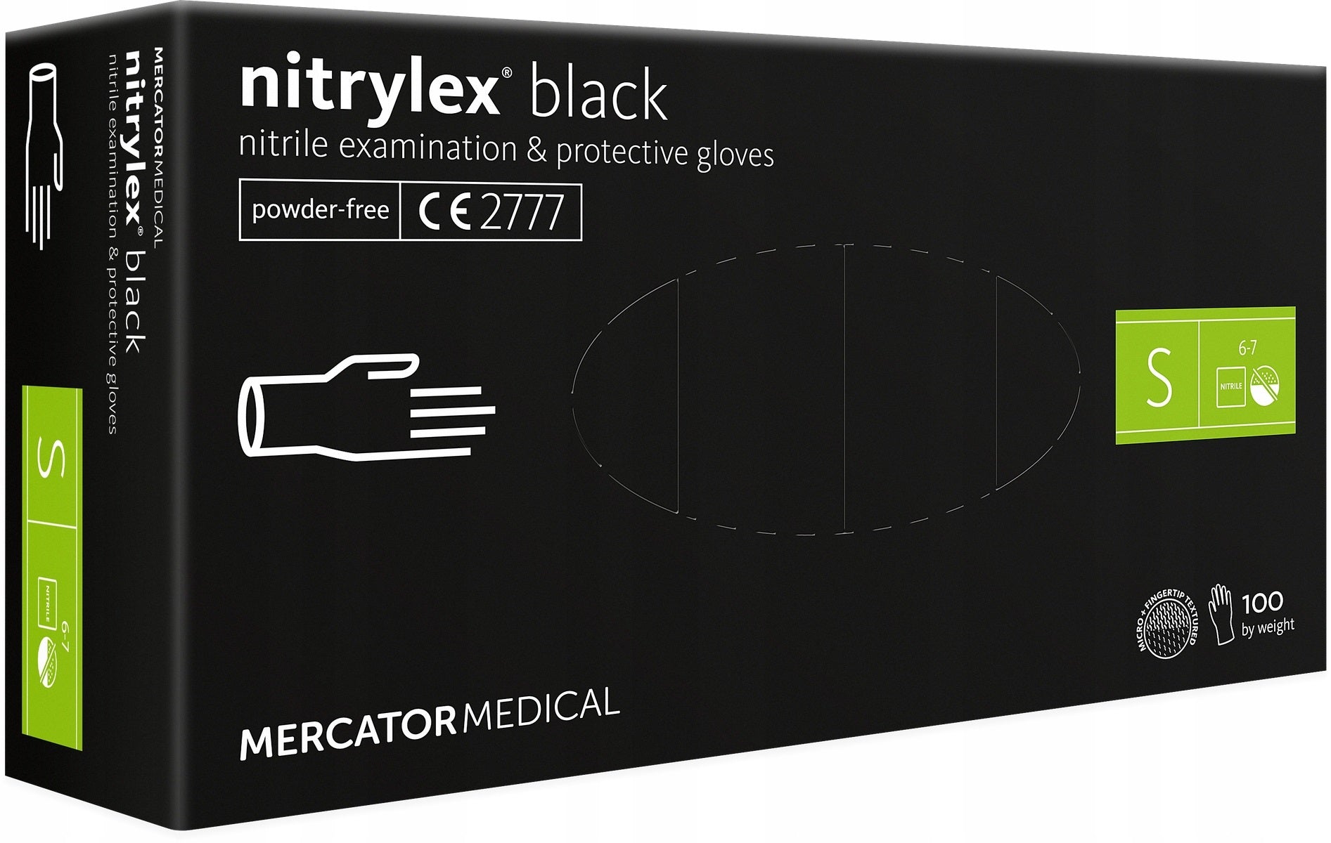 Sorte Nitrylex Basic nitrilhandsker i størrelse S, 100 stk.